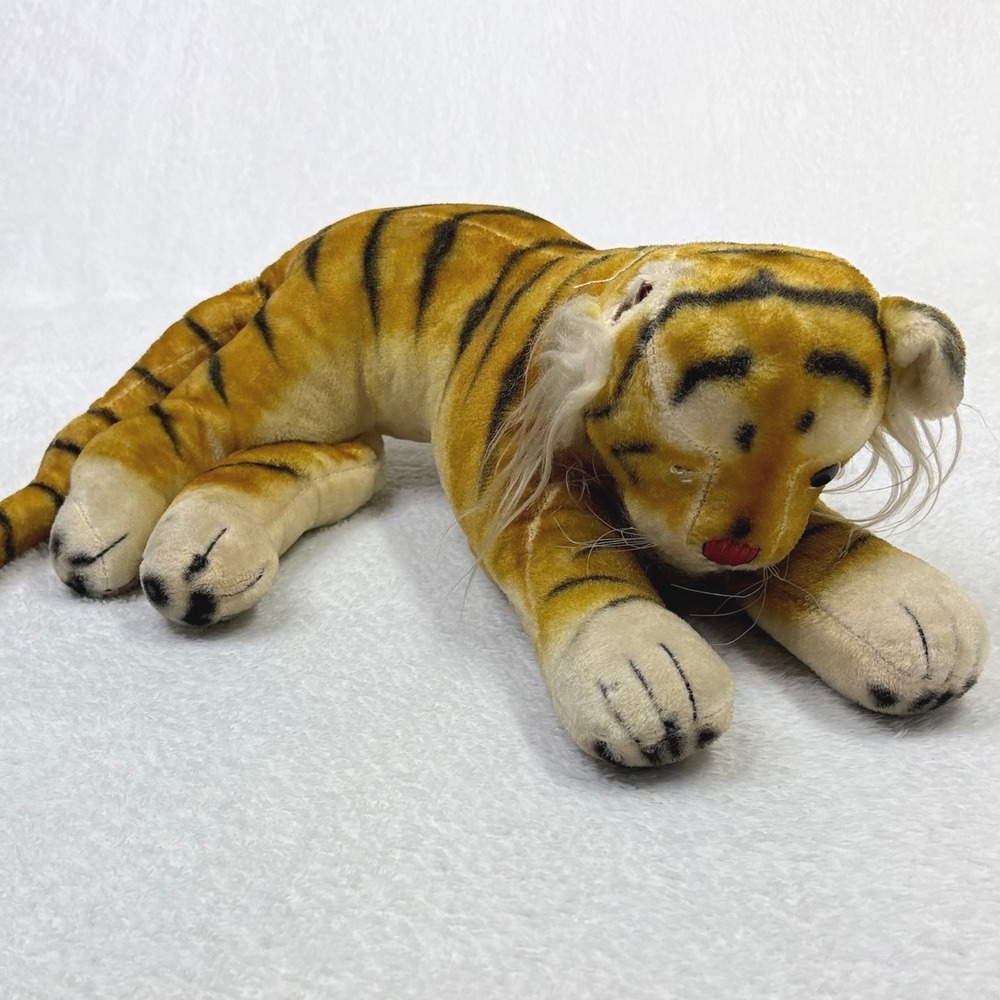 Vintage Montgomery Ward Tiger Plush Stuffed Animal Made in‎ Japan TLC SEE PHOTOS